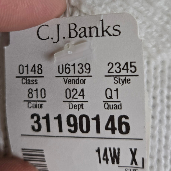 Y2K Vintage Periwinkle White Stripe Full Zip Up CJ Banks Sweater Jacket Size 14W - Picture 6 of 8